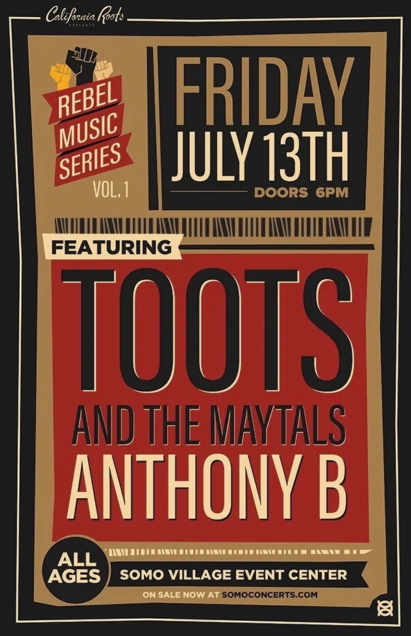 Toots & The Maytals w/ Anthony B Concert & Tour History Concert Archives