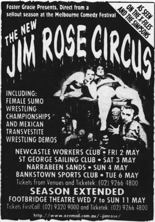 Jim Rose Circus Concert & Tour History Concert Archives