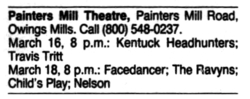 Facedancer / The Ravyns / Child's Play / Nelson on Mar 18, 1991 [725-small]