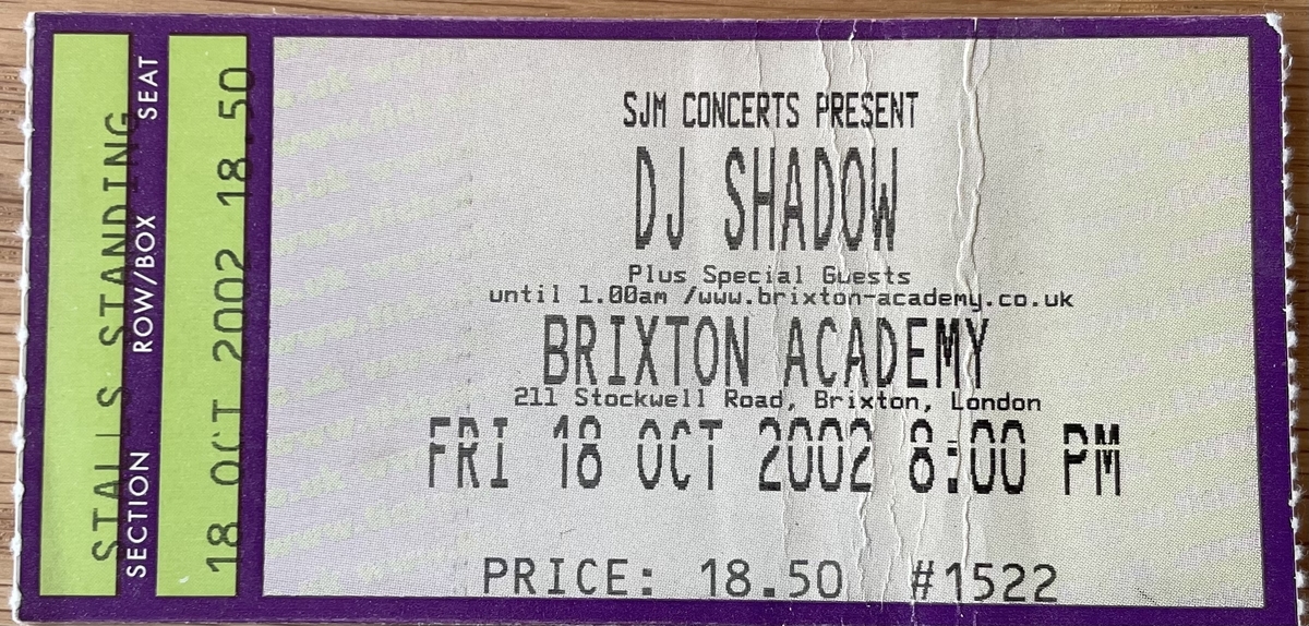 在庫処分 DJ Shadow Live at Britton Academy lestylists.com