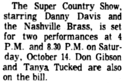 Danny Davis & The Nashville Brass / don gibson / Tanya Tucker on Oct 14, 1972 [826-small]