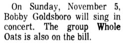 bobby goldsboro / Whole Oats on Nov 5, 1972 [836-small]