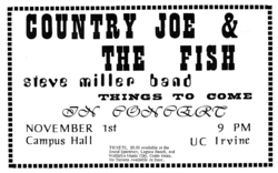 Country Joe & The Fish / Steve Miller Band / Things to Come on Nov 1, 1968 [515-small]