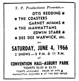 Otis Redding / The Coasters / Garnet Mimms / The Manhattans / Edwin Starr / Dee Dee Warwick on Jun 4, 1966 [978-small]