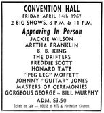 Jackie Wilson / Aretha Franklin / B.B. King / The Drifters / Freddie Scott / Honard Tate on Apr 14, 1967 [992-small]