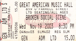 Broken Social Scene / Jason Collett / Stars on Nov 19, 2003 [853-small]