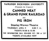 Canned Heat / Grand Funk Railroad / Pig Iron on Apr 9, 1970 [570-small]