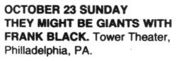 They Might Be Giants / Frente / Frank Black on Oct 23, 1994 [891-small]