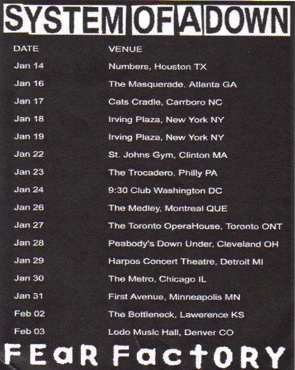 System of a down 1999 outlet