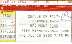 Cradle of Filth / Killswitch Engage / Shadows Fall / Chimaira / Sworn Enemy on Jul 18, 2003 [874-small]