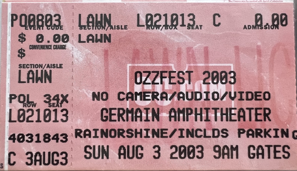 ozzy osbourne concert archive
