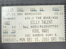 Billy Talent / Yellowcard / Flashlight Brown / Death from Above 1979 on Dec 15, 2003 [665-small]