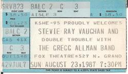 Stevie Ray Vaughan with Double Trouble / The Greg Allman Band on Aug 23, 1987 [671-small]