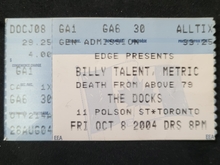Billy Talent / Metric / Death from Above 1979 on Oct 8, 2004 [707-small]