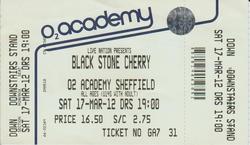 TICKET STUB, Rival Sons / Black Stone Cherry on Mar 17, 2012 [115-small]