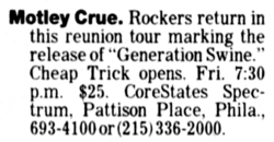 Motley Crue / Cheap Trick on Oct 24, 1997 [187-small]