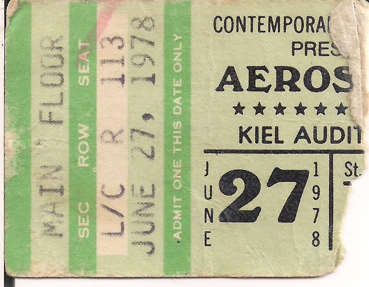 Jun 27, 1978 Aerosmith / Climax Blues Band at Kiel Auditorium St Louis