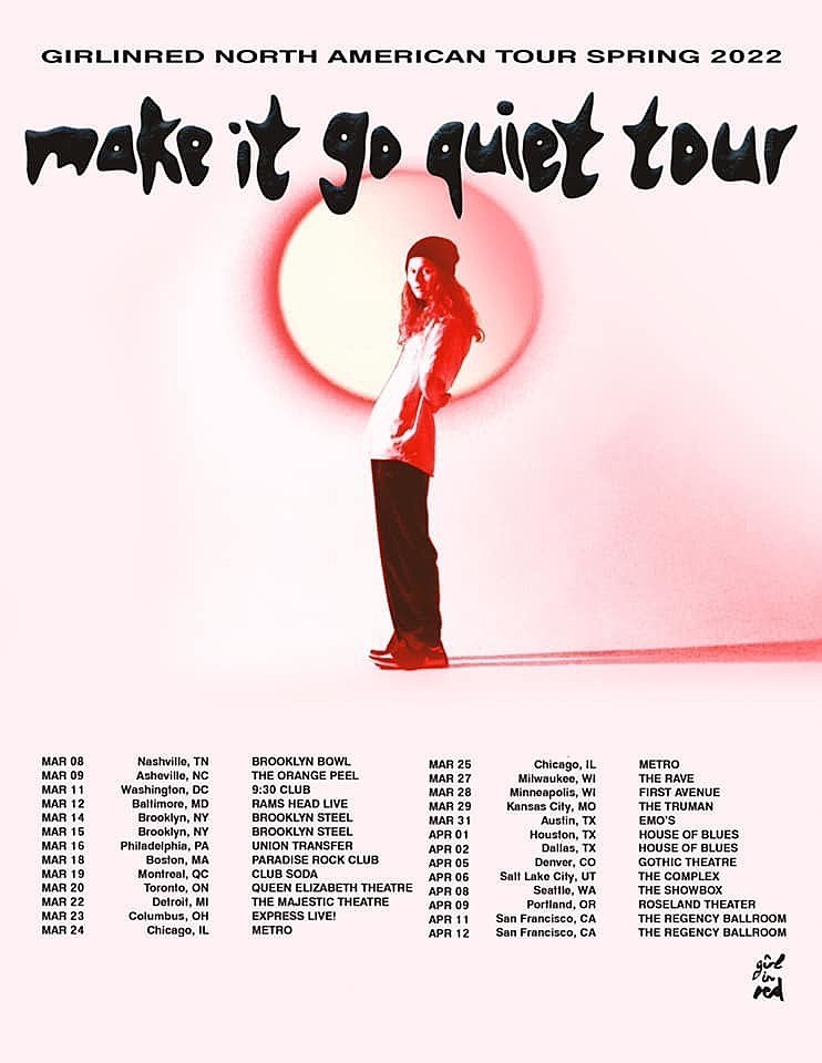 Girl In Red Concert Tour History Updated For 22 23 Concert Archives