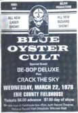 Blue Öyster Cult / Be Bop Deluxe / Crack The Sky on Mar 22, 1978 [677-small]