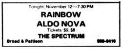 Rainbow / Aldo Nova on Nov 12, 1983 [284-small]