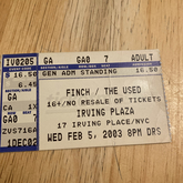 The Used / Finch / The Movielife / My Chemical Romance on Feb 5, 2003 [992-small]