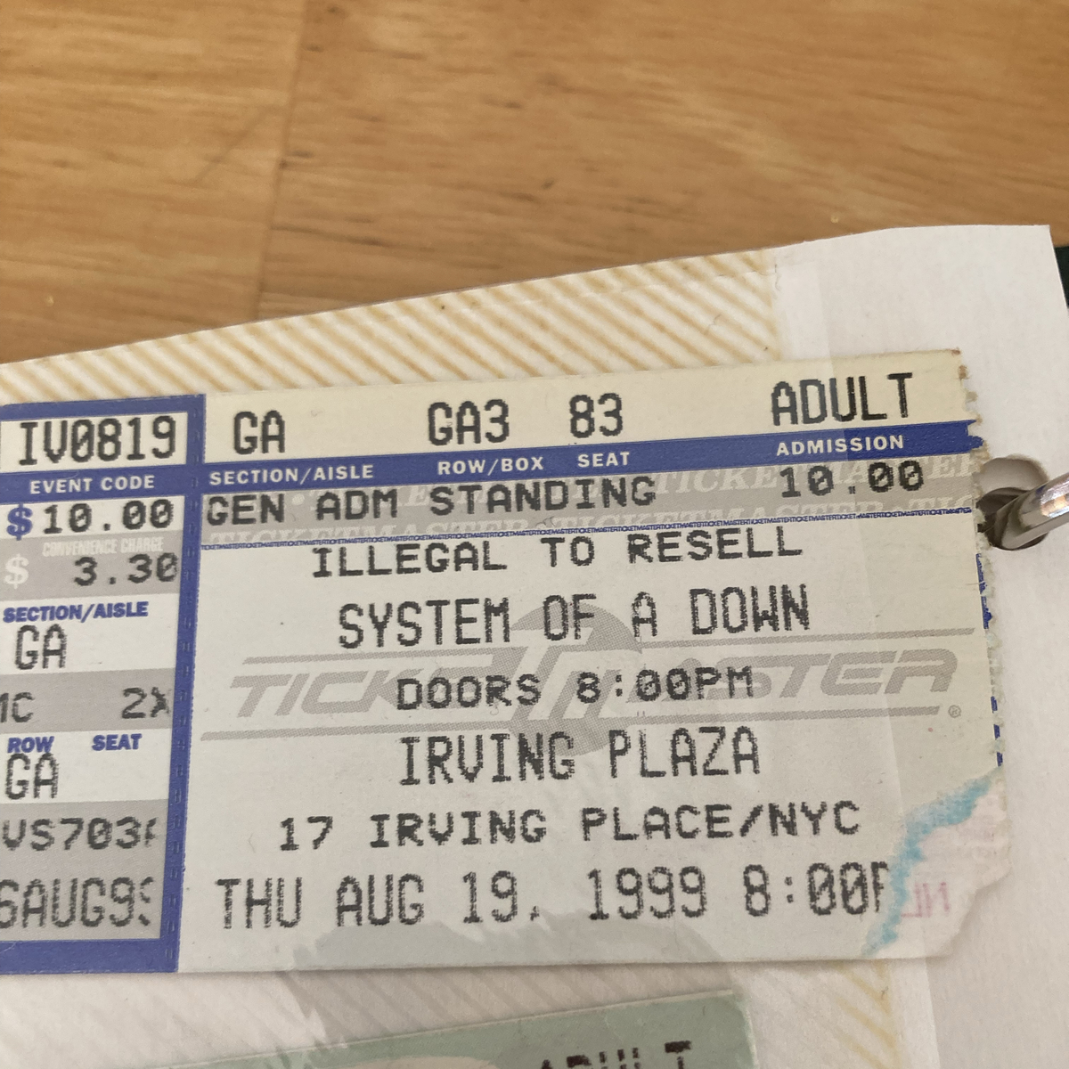 System of sales a down ticket