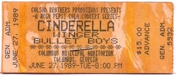 tags: Cinderella, Winger, Bullet Boys, Columbus, Georgia, United States, Ticket, Columbus Municipal Auditorium - Cinderella / Winger / Bullet Boys on Jun 27, 1989 [783-small]