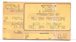 tags: Poison, Warrant, Birmingham, Alabama, United States, Ticket, Birmingham Jefferson Civic Center (BJCC) - Poison / Warrant on Nov 9, 1990 [786-small]