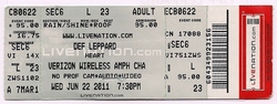 Concert # 84 For Me, tags: Def Leppard, Heart, Evan Watson, Charlotte, North Carolina, United States, Ticket, Verizon Wireless Amphitheatre - Def Leppard / Heart / Evan Watson on Jun 22, 2011 [297-small]