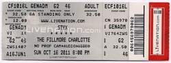 Concert # 87 For Me, tags: Styx, The Dirty Guv'nahs, Charlotte, North Carolina, United States, Ticket, The Fillmore Charlotte - Styx / Dirty Guv'nahs on Oct 16, 2011 [309-small]