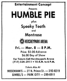 Humble Pie / Spooky Tooth / Montrose on Mar 8, 1974 [978-small]
