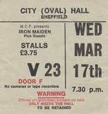 Ticket Stubb, Iron Maiden / The Rods on Mar 17, 1982 [089-small]
