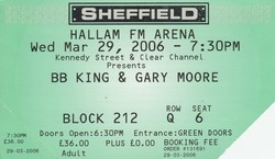 Ticket Stub, BB King / GARY MOORE on Mar 29, 2006 [159-small]
