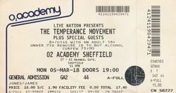 TICKET STUB, The Temperance Movement / Thomas Wynn and the believers / Cellar Door Moon Crow  on Mar 5, 2018 [185-small]