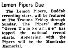 The Lemon Pipers / Mandrake Memorial on Feb 16, 1968 [935-small]