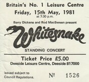 TICKET STUBB, Whitesnake / Billy Squire on May 22, 1981 [011-small]