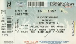 Ticket Stub, Eric Clapton / The Arc Angels on May 14, 2009 [062-small]