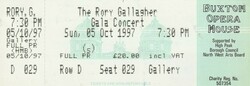 TICKET STUBB, Rory Gallagher Gala Concert on Oct 5, 1997 [314-small]