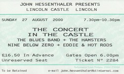 TICKET STUBB, The Blues Band / The Hamsters / Nine Below Zero / Eddie & The Hot Rods on Aug 27, 2000 [316-small]