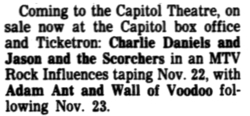 The Charlie Daniels Band / Jason & the Scorchers / Swimming Pool Q's on Nov 22, 1985 [556-small]