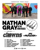 Updated tour poster after a change in the support acts. , tags: Nathan Gray & The Iron Roses, Clowns, Joe McMahon, Gig Poster - Nathan Gray & The Iron Roses / Clowns / Joe McMahon on Dec 6, 2022 [564-small]