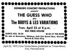 The Guess Who / Les Variations / The Buoys on Apr 22, 1975 [727-small]