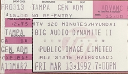 Big Audio Dynamite / Public Image Ltd / Blind Melon / Live on Mar 13, 1992 [632-small]