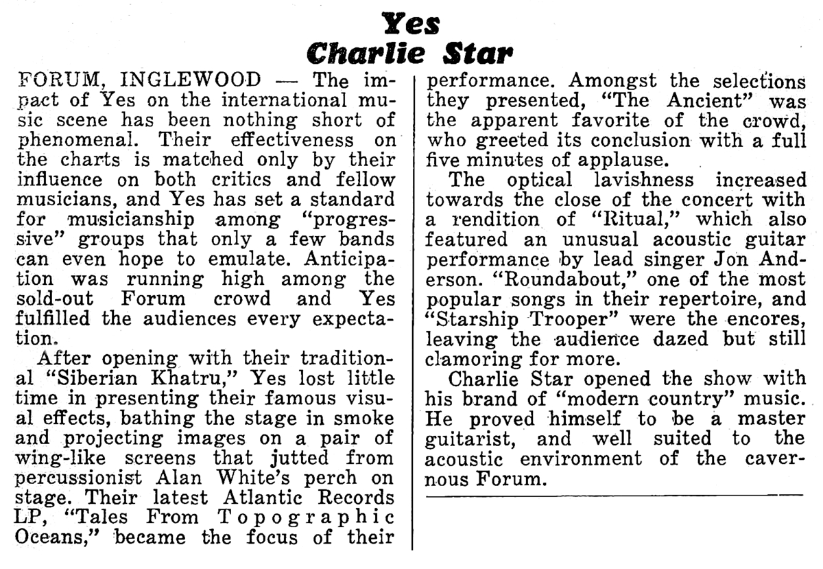 Charlie star concert tour history concert archives