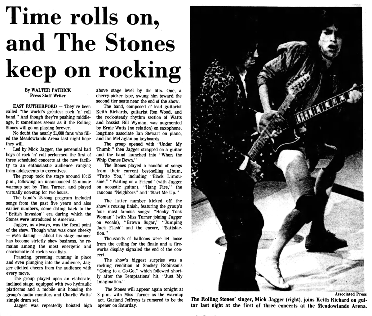 Tina Turner Concert & Tour History Concert Archives