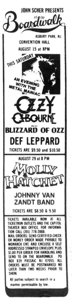 ozzy osbourne tour dates 1981