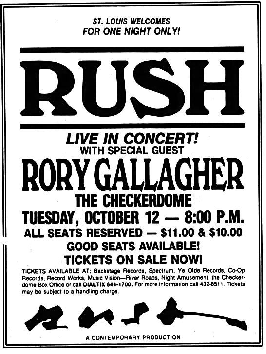 rush 1982 tour dates