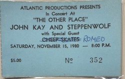 Romeo / John Kay & Steppenwolf on Nov 15, 1980 [992-small]