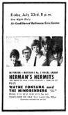 Herman's Hermits / Wayne Fontana And The Mindbenders on Jul 23, 1965 [678-small]