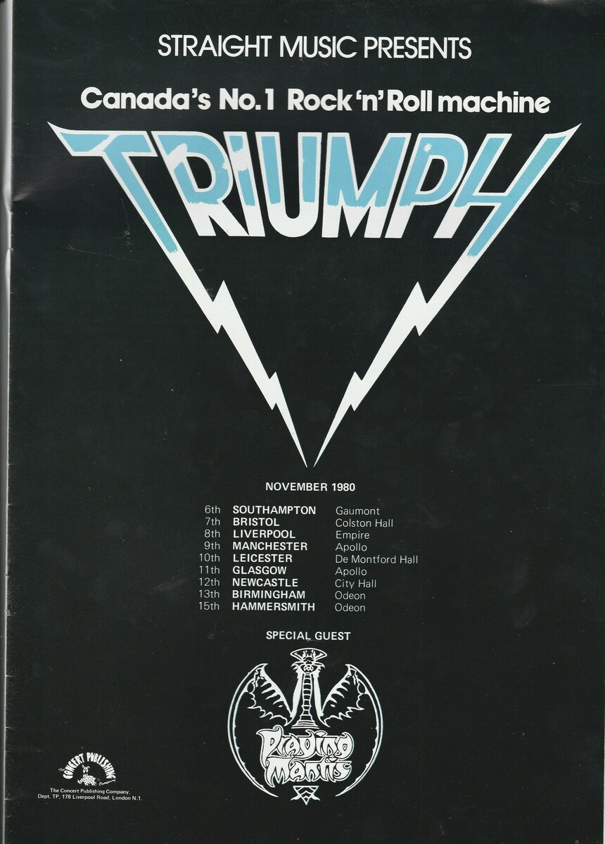 Triumph Concert & Tour History Concert Archives
